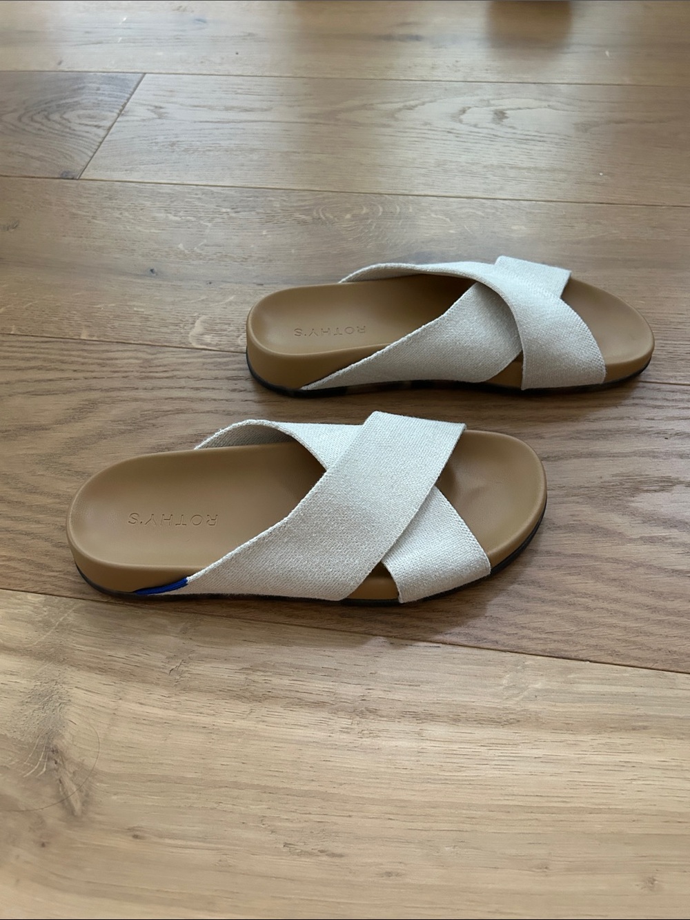 Rothy's Cream Crossband Slide Mules (the Weekend Slide) - Picture 4 of 9